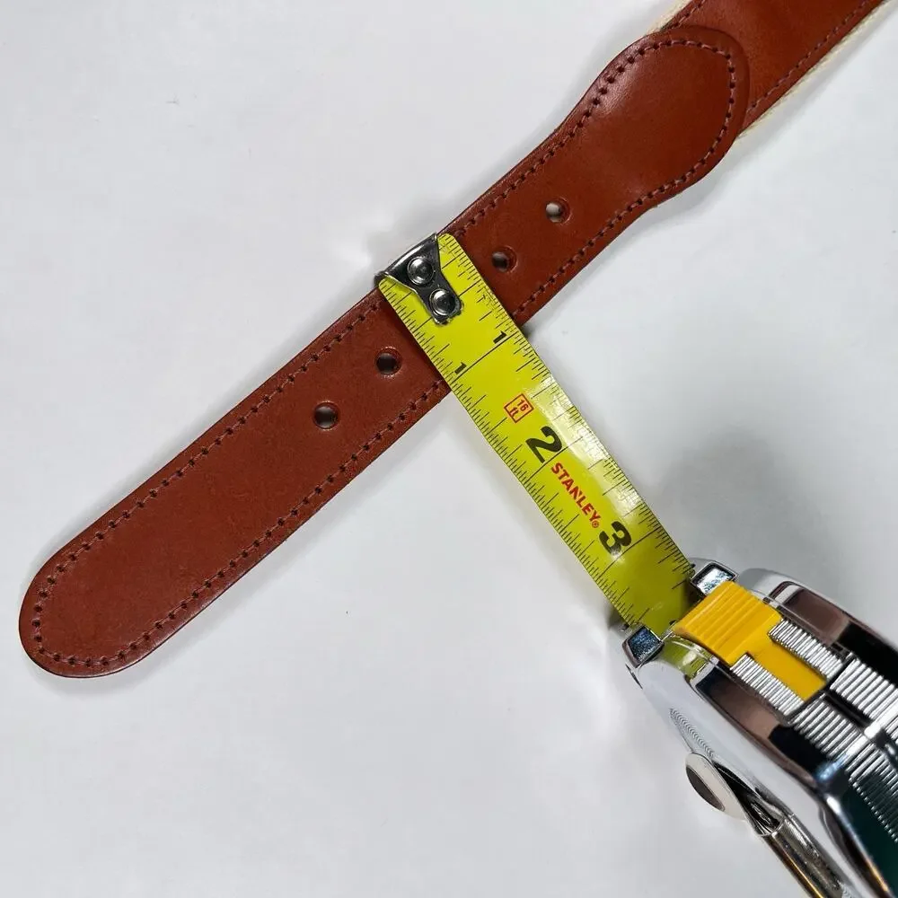 Leather Man Ltd Essex, CT USA Top Grain Leather Fish‎ Belt Brass Buckle 46